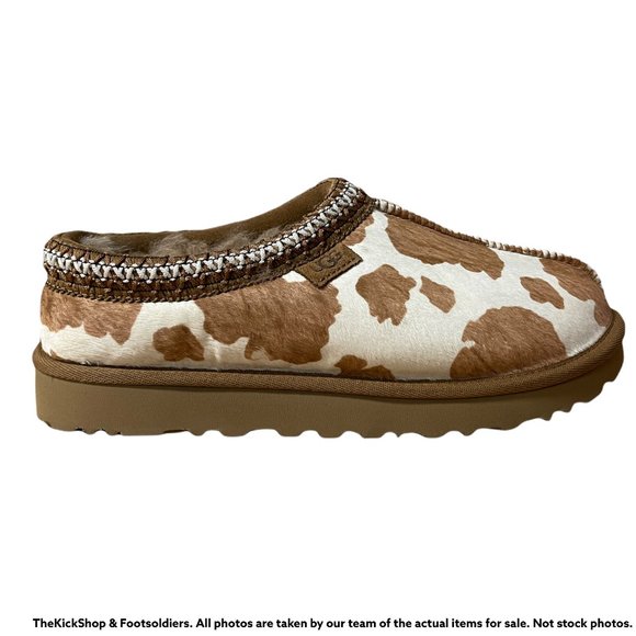 UGG W TASMAN COW PRINT 1123654 SLIP ON CLOGS MULES WOMEN'S SIZE - Picture 1 of 5